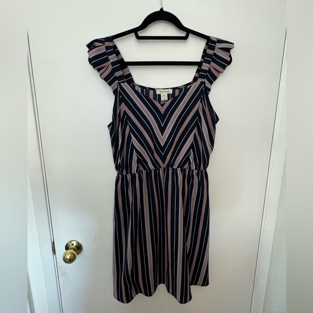 Monteau striped flutter sleeve dress